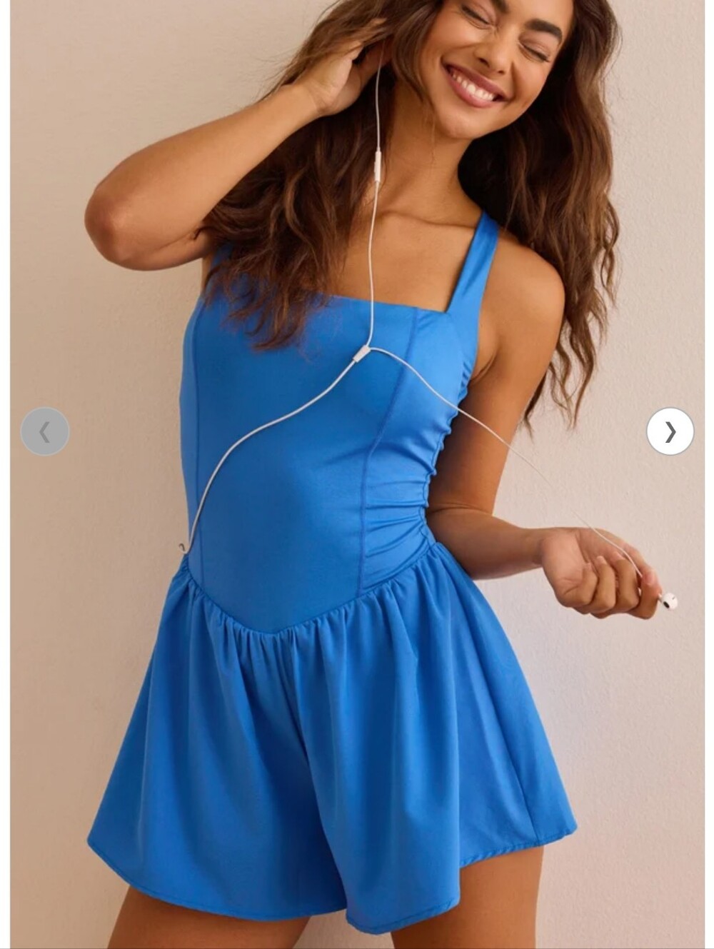 Altar'd State Bright Blue Square-Neck Romper Swimdress